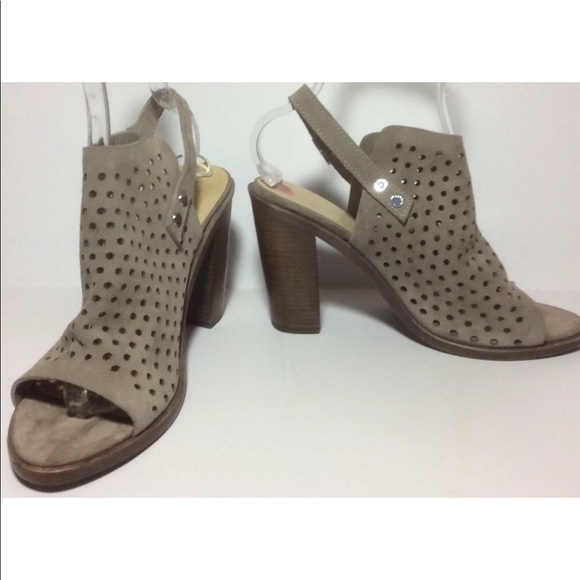rag & bone Wyatt Perforated Suede Sandal 10 Grey - Picture 1 of 8